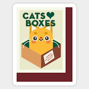 Cats love boxes Sticker